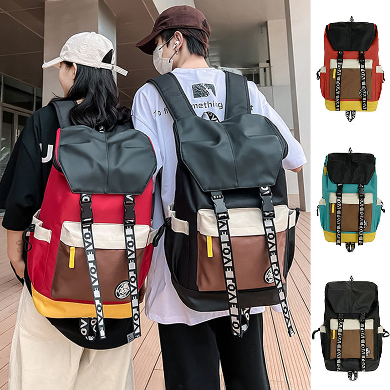 Nouvelle couleur assortie sac à dos mode en plein air sacs de voyage hommes femmes personnalité collège lycée étudiant cartables - Ivory Deals Market