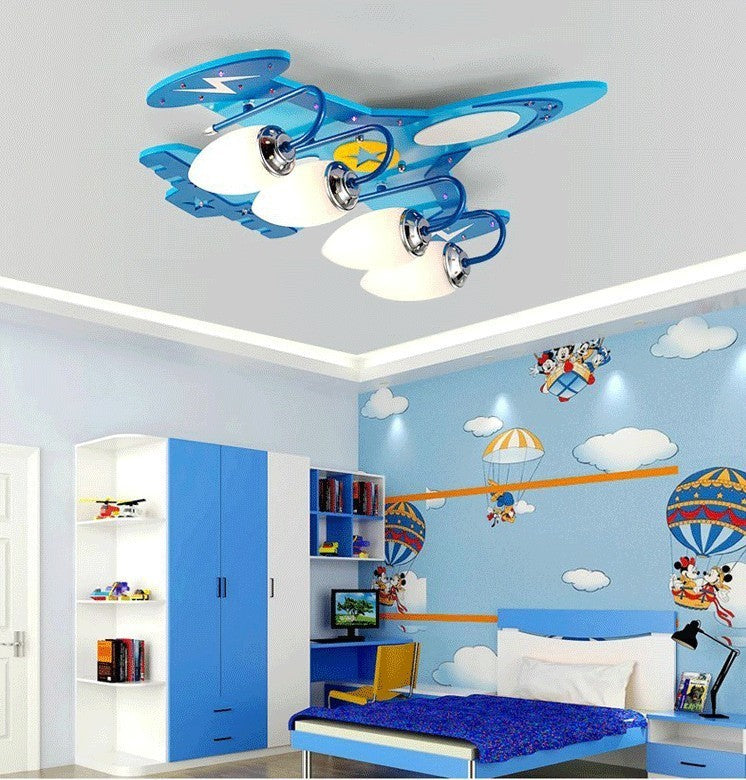 Enfants de Chambre LED Plafond Creative Avion de Bande Dessinée Protection Des Yeux Lampes - Ivory Deals Market