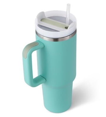 Tasse de café portable de 40 onces avec poignée, bouteille d'eau en acier inoxydable pour voiture, grande capacité, sans bisphénol A.