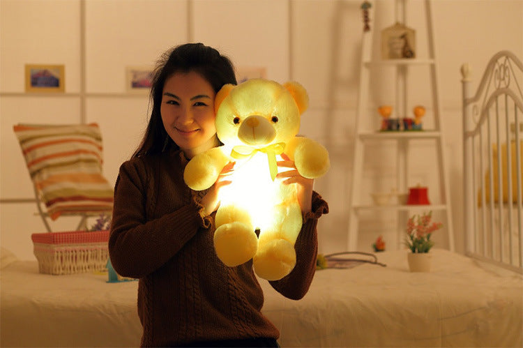 Ours en peluche lumineux à LED créatif, cadeau de Noël coloré et brillant pour enfants