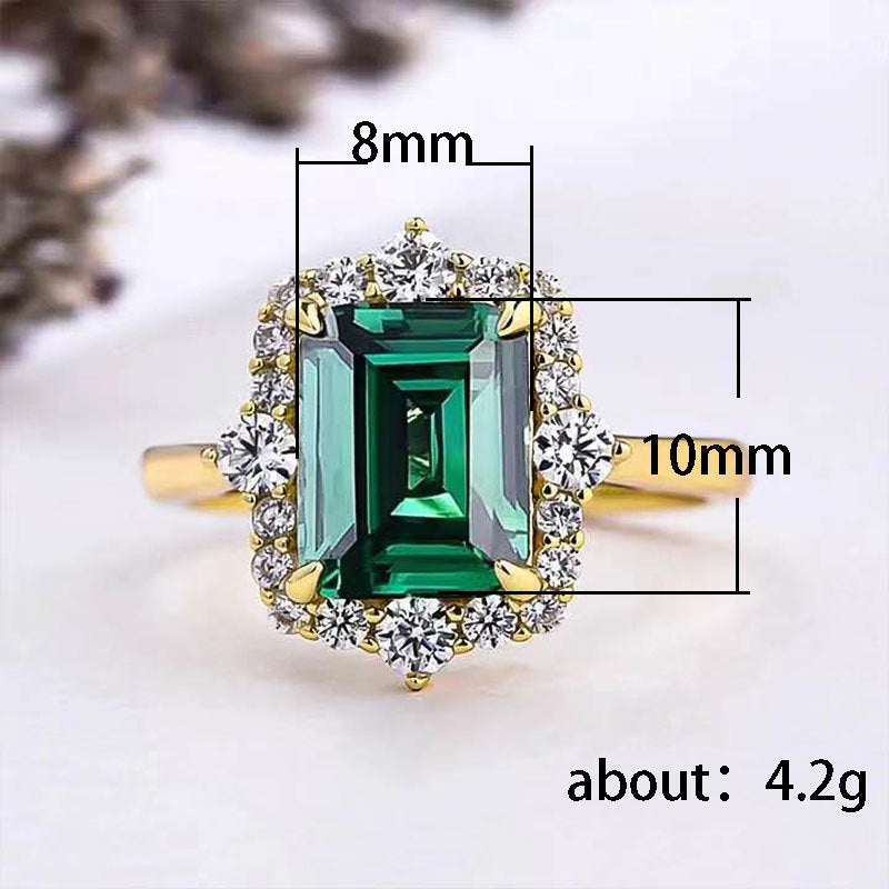 Bague en zircon de pierres précieuses colorées pour anniversaire de mariage.