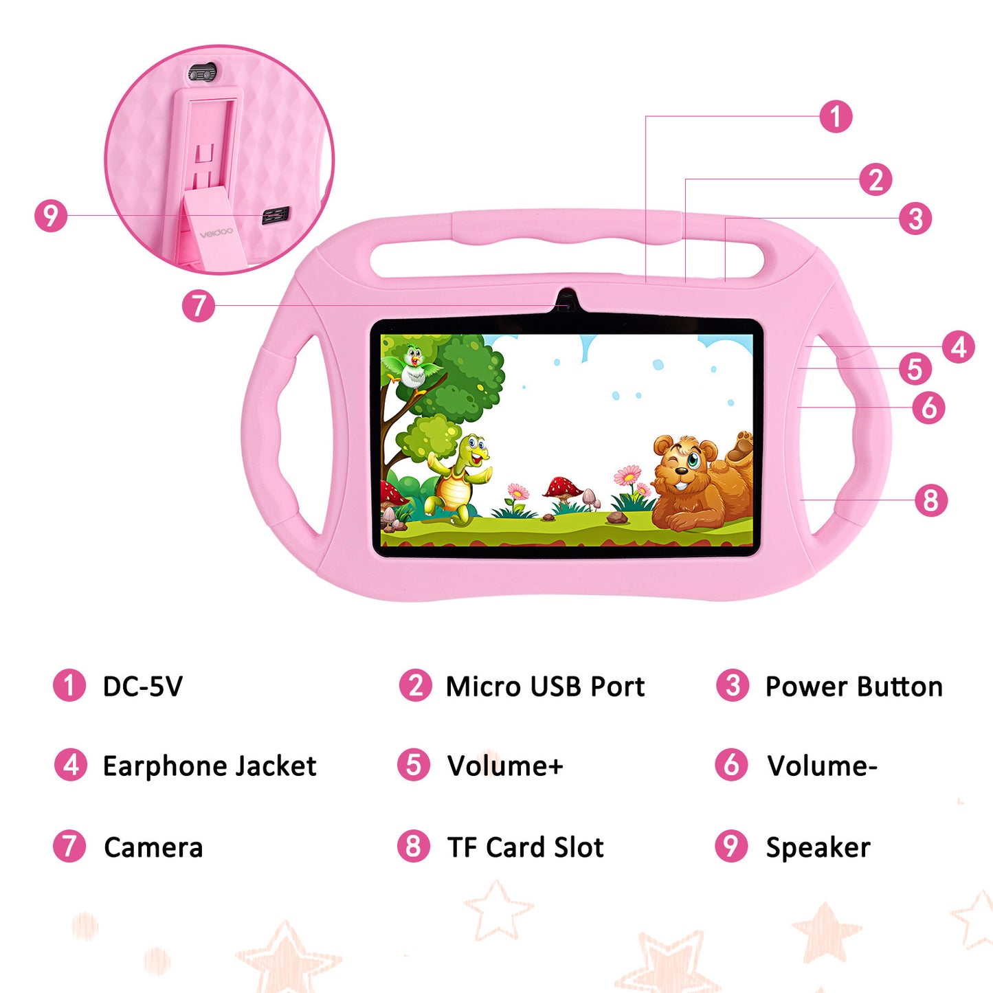 Tablette pour enfants de 7 pouces, machine d'apprentissage intelligente