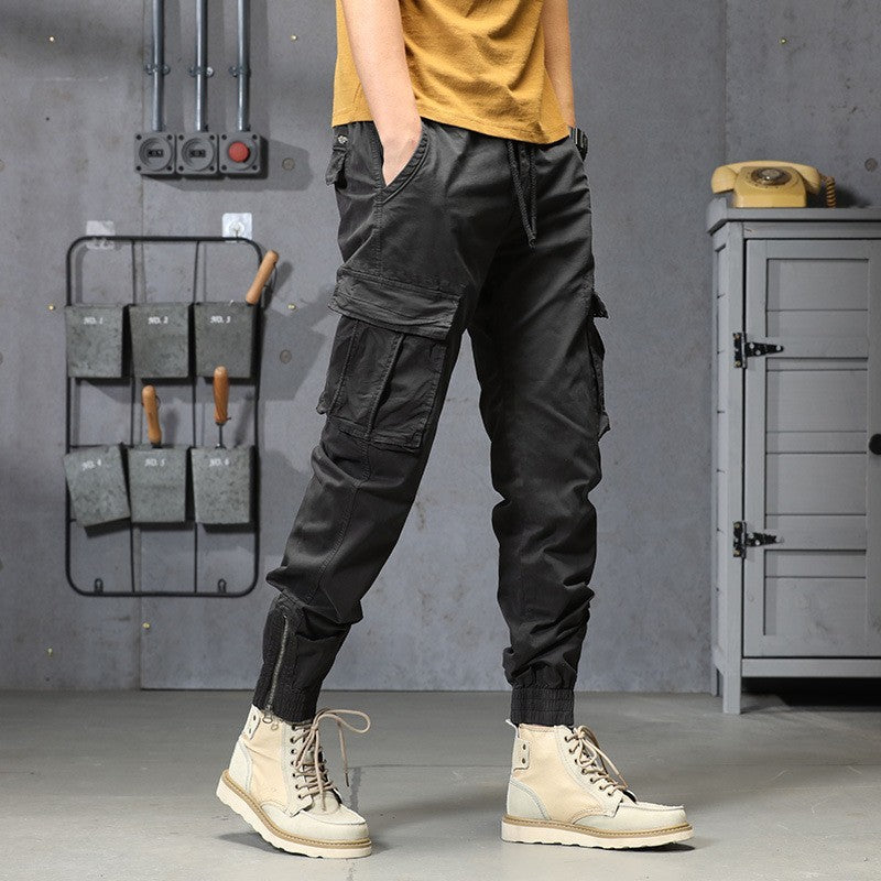 Pantalon décontracté multi-poches pour hommes,