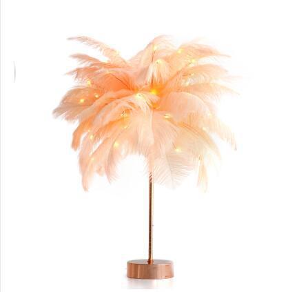 Plume Lampe Nordique Lampe de Bureau de Style Européen Chambre De Chevet Lampe De Table De Plumes Lumière de Nuit Lampe de Table Décoration Moderne - Ivory Deals Market