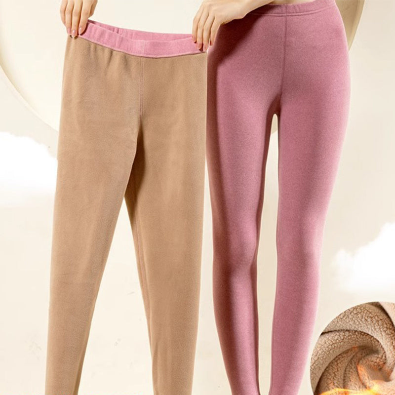 Pantalons d'hiver en cachemire chauds, solides et ajustés, pour vêtements de femmes.