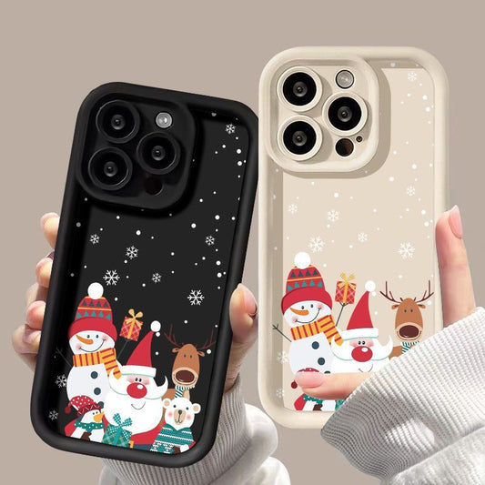 Coque de téléphone mignonne avec motif de Noël avancé en silicone souple et antichoc.