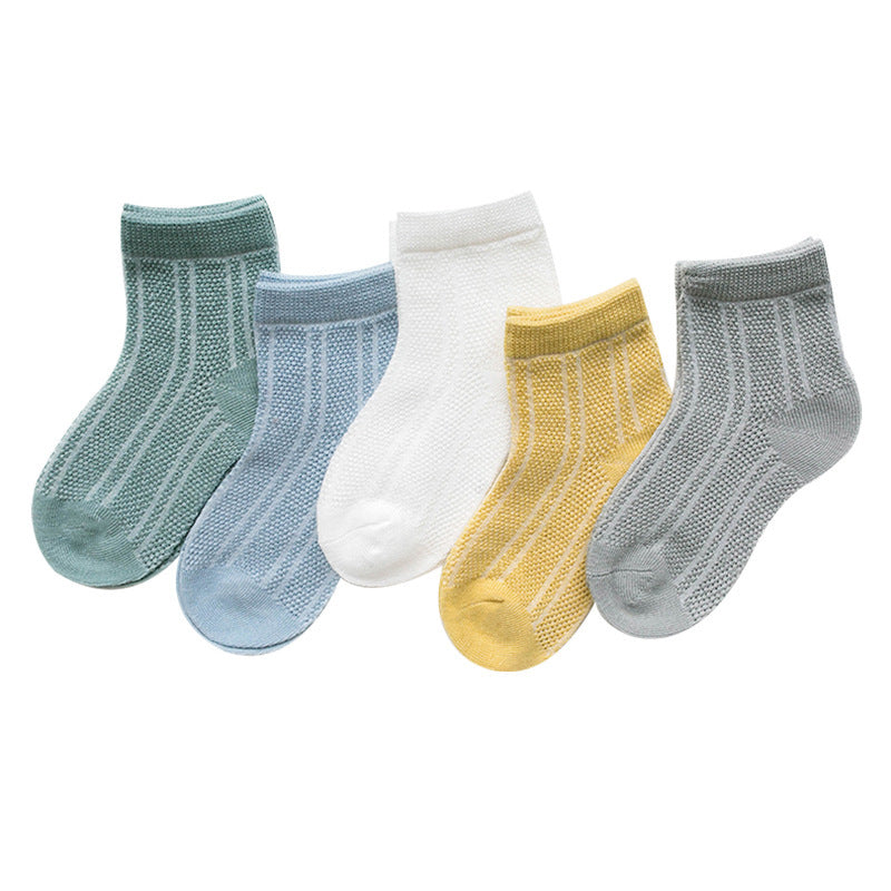 Chaussettes en coton respirantes pour bébés garçons et filles.