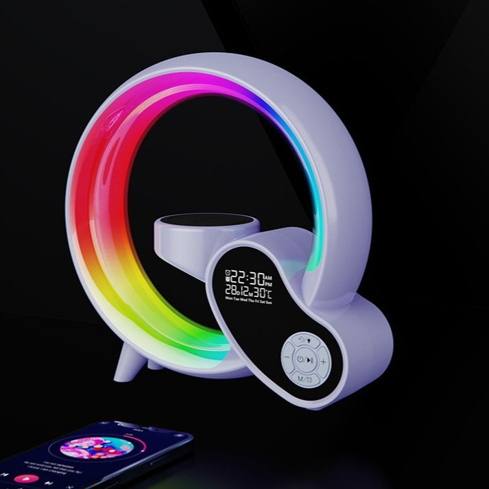 Télécommande intelligente Atmosphère Éclairage coloré Bluetooth Audio Affichage numérique Réveil