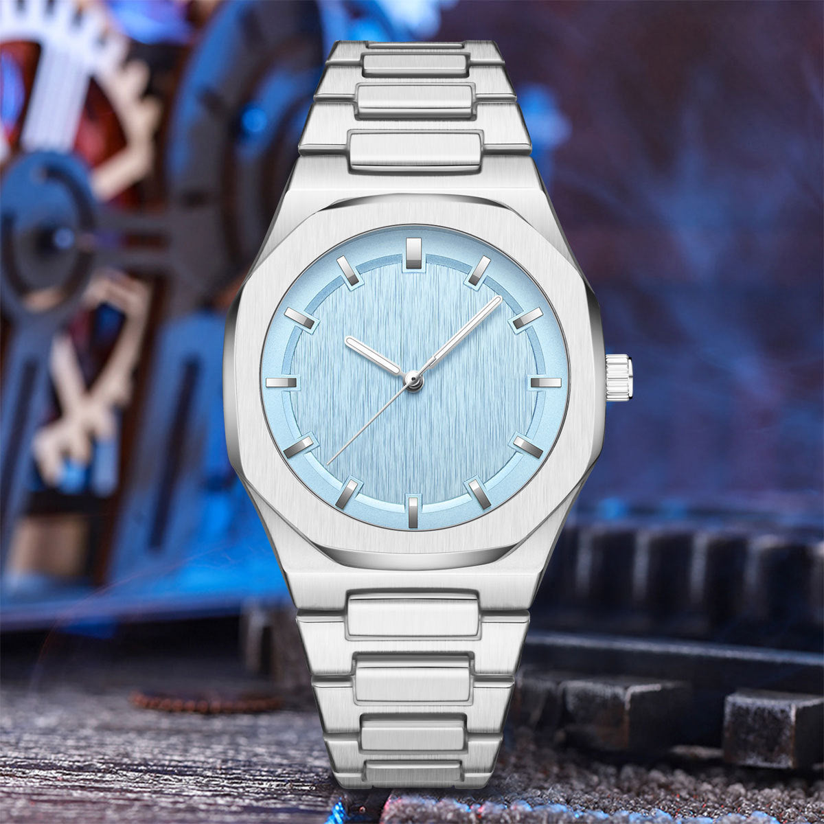 Montre pour hommes, cadran octogonal luxueux et sobre.