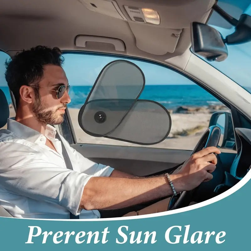 Nuances de fenêtre de voiture, abat-jour de fenêtre de voiture respirant pour le bébé de côté, fenêtre latérale transfrontalière, pare-soleil, abat-soleil, super extensible, pour fenêtre de voiture, pour bloc de bébé, chaleur solaire et rayons UV nocifs - Ivory Deals Market