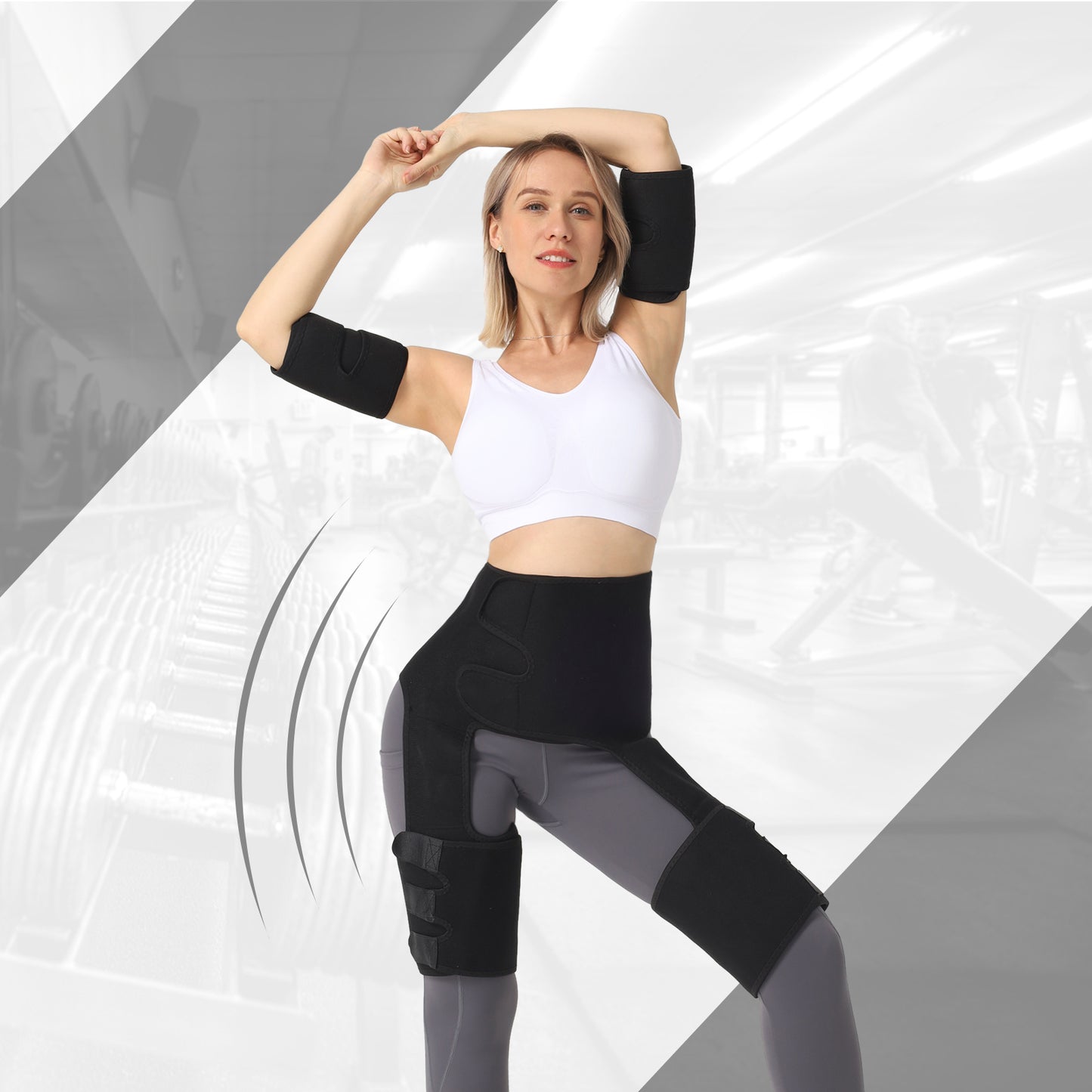 Ceinture ventrale, ceinture de bras, ceinture de cuisse, ceinture de fitness, ceinture de fitness, entraînement de la taille de façonnage, sports et fitness