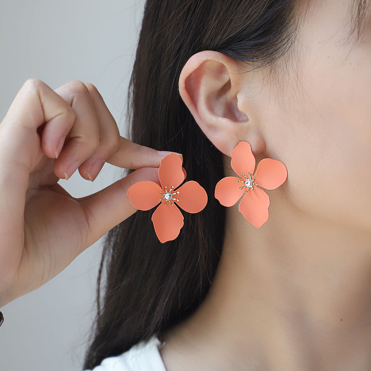 Boucles d'oreilles à fleurs colorées, style européen et américain, pour l'été.