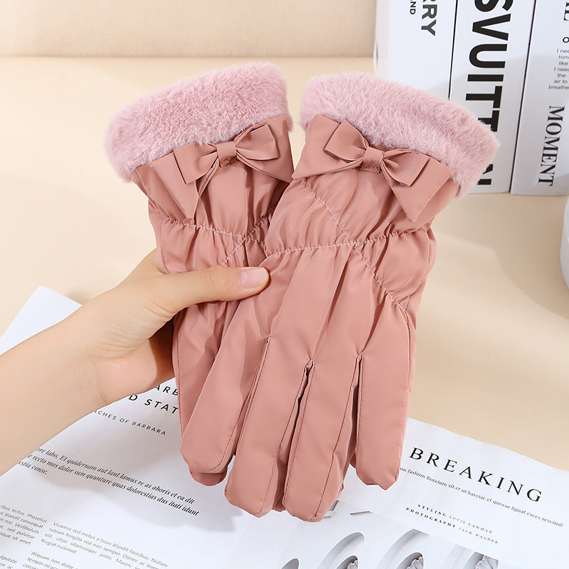 Gants chauds d'hiver pour femmes, doublés de polaire et avec écran tactile.