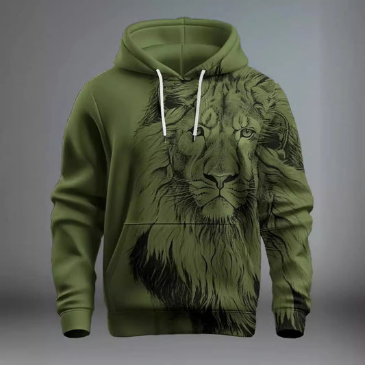 Mode Marque Lion Head 3D Sweat à capuche Mode Hommes Et Femmes - Ivory Deals Market