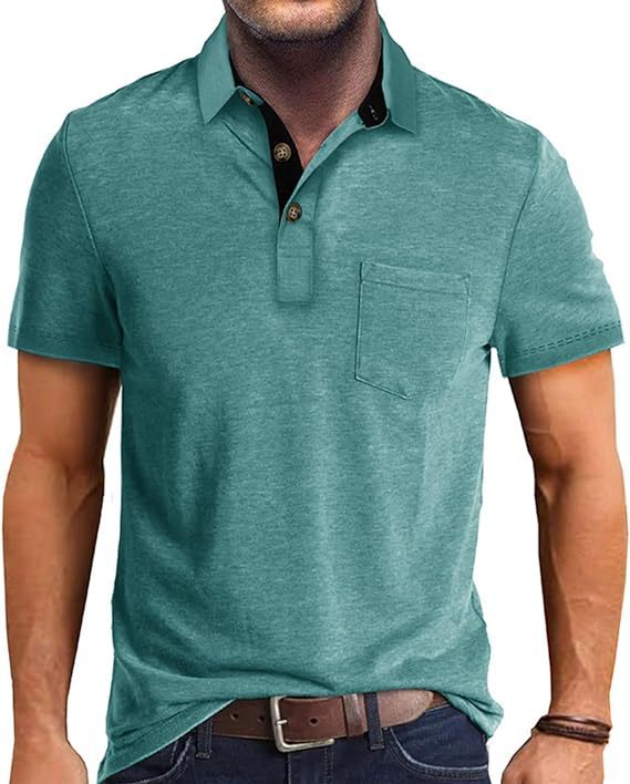 Vêtements d'été pour hommes T-shirt à revers à manches courtes - Ivory Deals Market