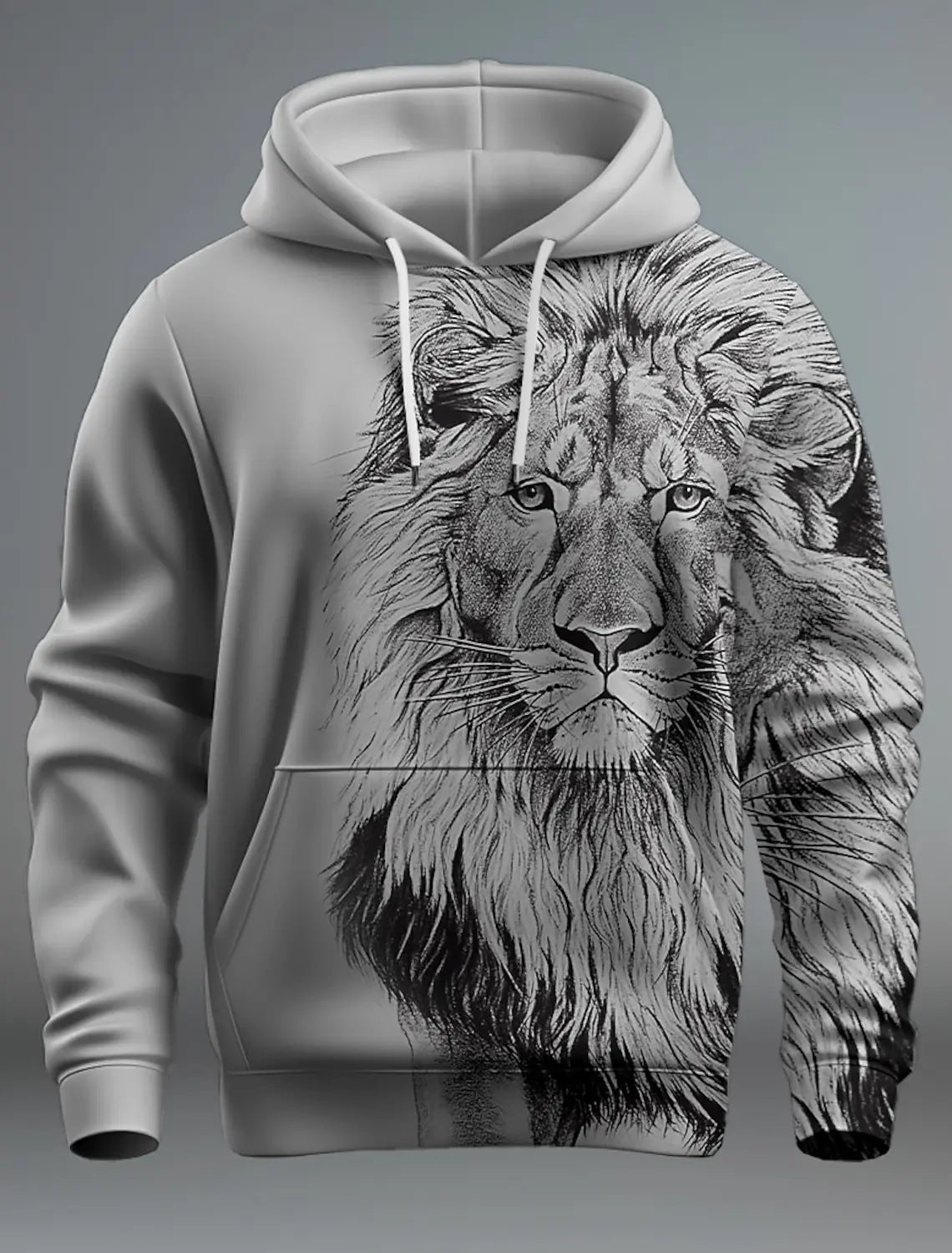 Mode Marque Lion Head 3D Sweat à capuche Mode Hommes Et Femmes - Ivory Deals Market