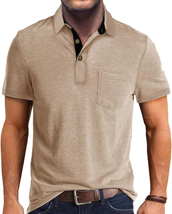 Vêtements d'été pour hommes T-shirt à revers à manches courtes - Ivory Deals Market