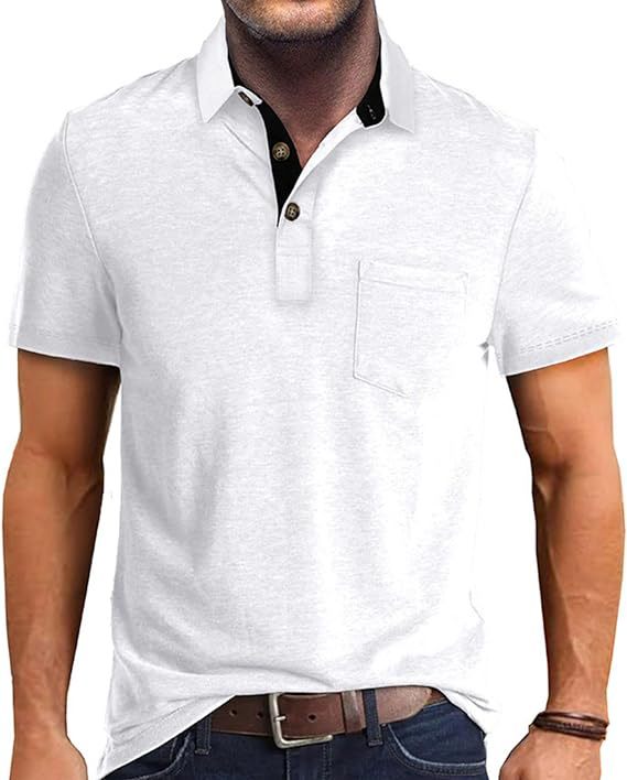 Vêtements d'été pour hommes T-shirt à revers à manches courtes - Ivory Deals Market