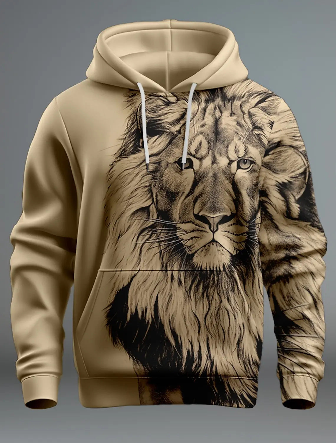 Mode Marque Lion Head 3D Sweat à capuche Mode Hommes Et Femmes - Ivory Deals Market