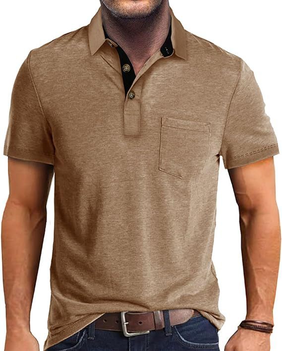 Vêtements d'été pour hommes T-shirt à revers à manches courtes - Ivory Deals Market