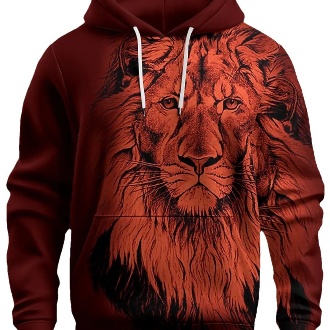 Mode Marque Lion Head 3D Sweat à capuche Mode Hommes Et Femmes - Ivory Deals Market