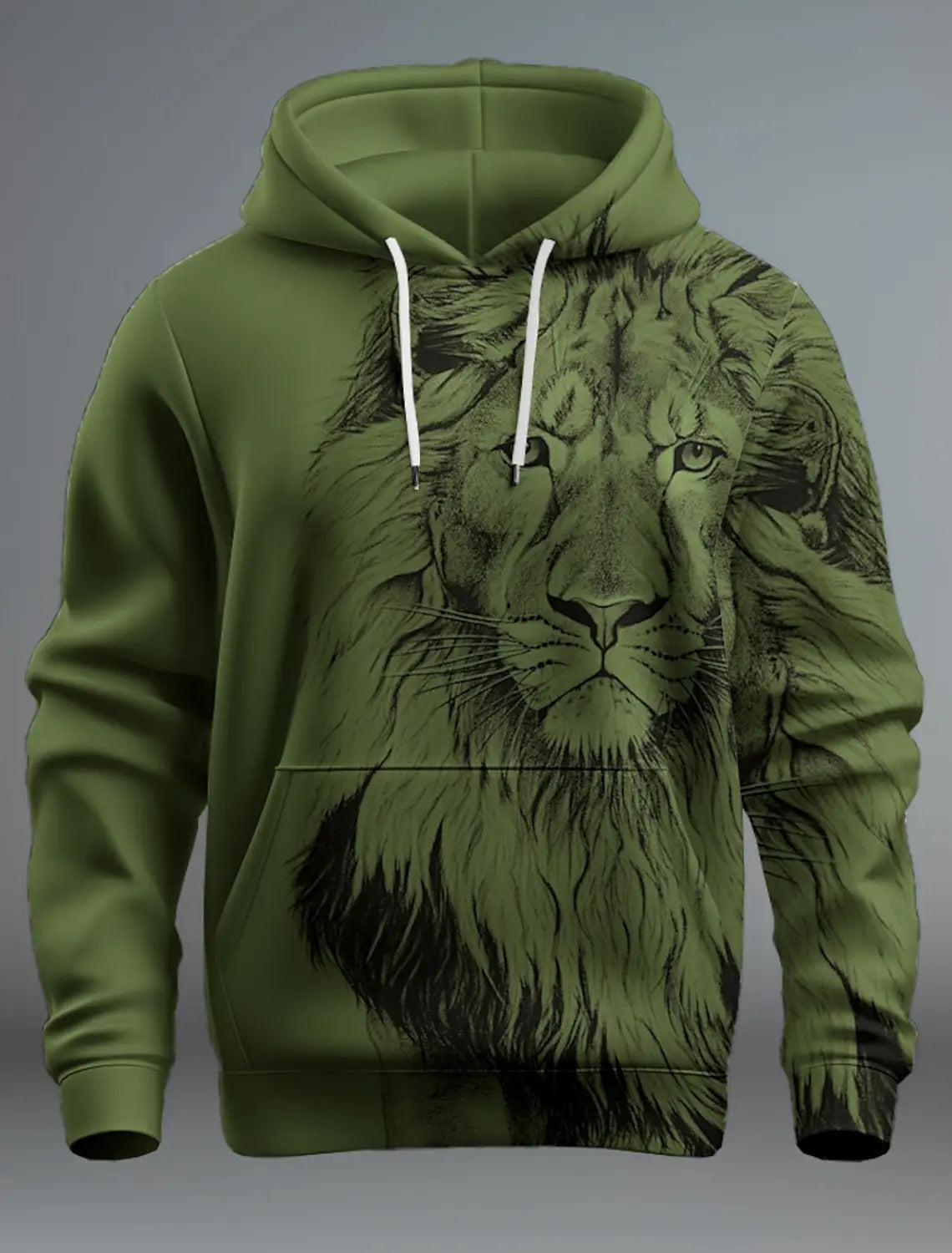 Mode Marque Lion Head 3D Sweat à capuche Mode Hommes Et Femmes - Ivory Deals Market