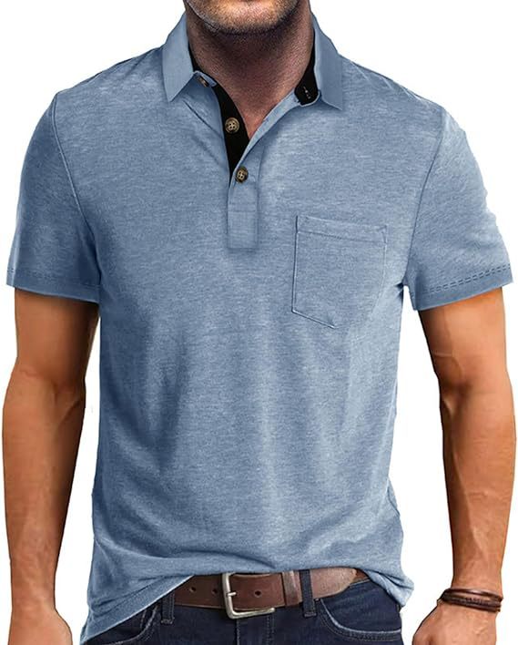 Vêtements d'été pour hommes T-shirt à revers à manches courtes - Ivory Deals Market