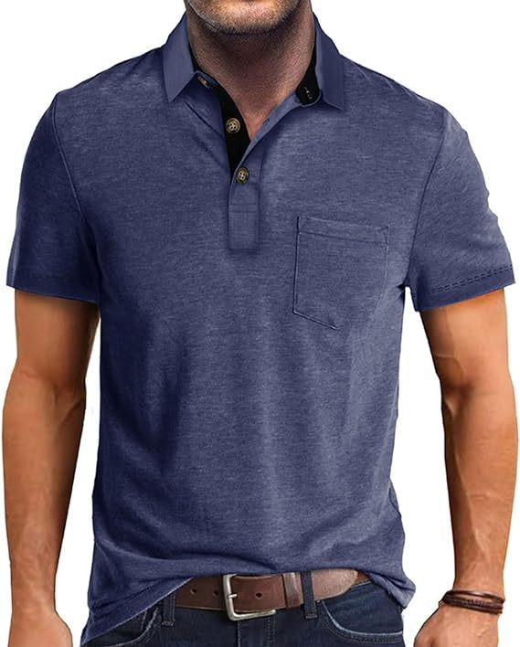 Vêtements d'été pour hommes T-shirt à revers à manches courtes - Ivory Deals Market