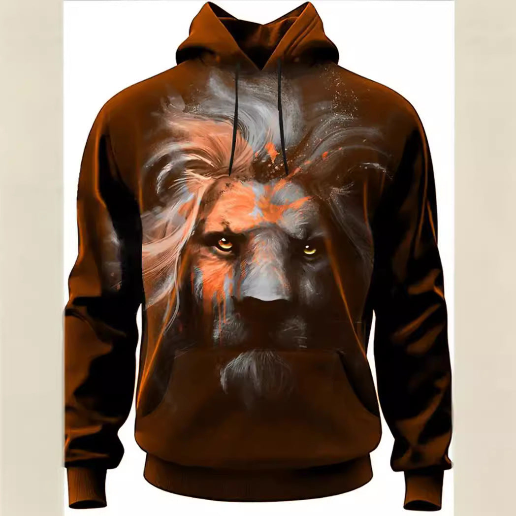 Mode Marque Lion Head 3D Sweat à capuche Mode Hommes Et Femmes - Ivory Deals Market