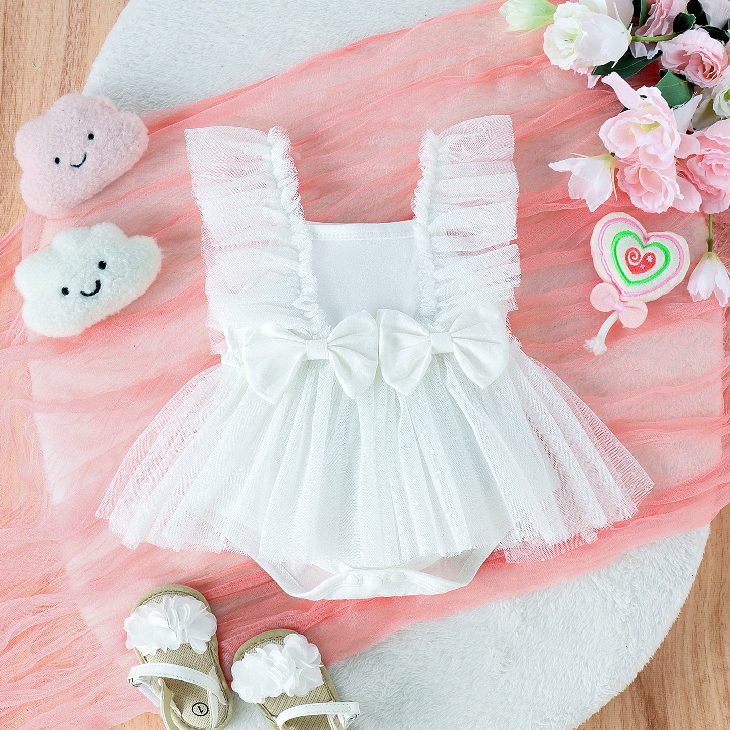 Combinaison Jupe Bébé Robe Princesse en Tulle Jupe Bébé Pantalon Combinaison Bébé