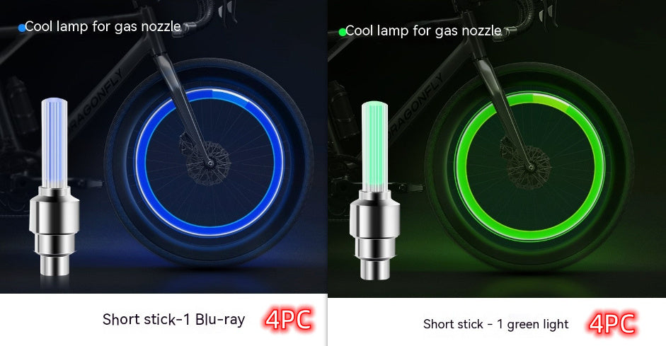 Néon Lumières Roue de Pneu Valve Cap Lumière LED Flash Pneu De Voiture Valve Caps Air Couverture Tire Rim Valve De Roue Tige cap Vélo Lumière