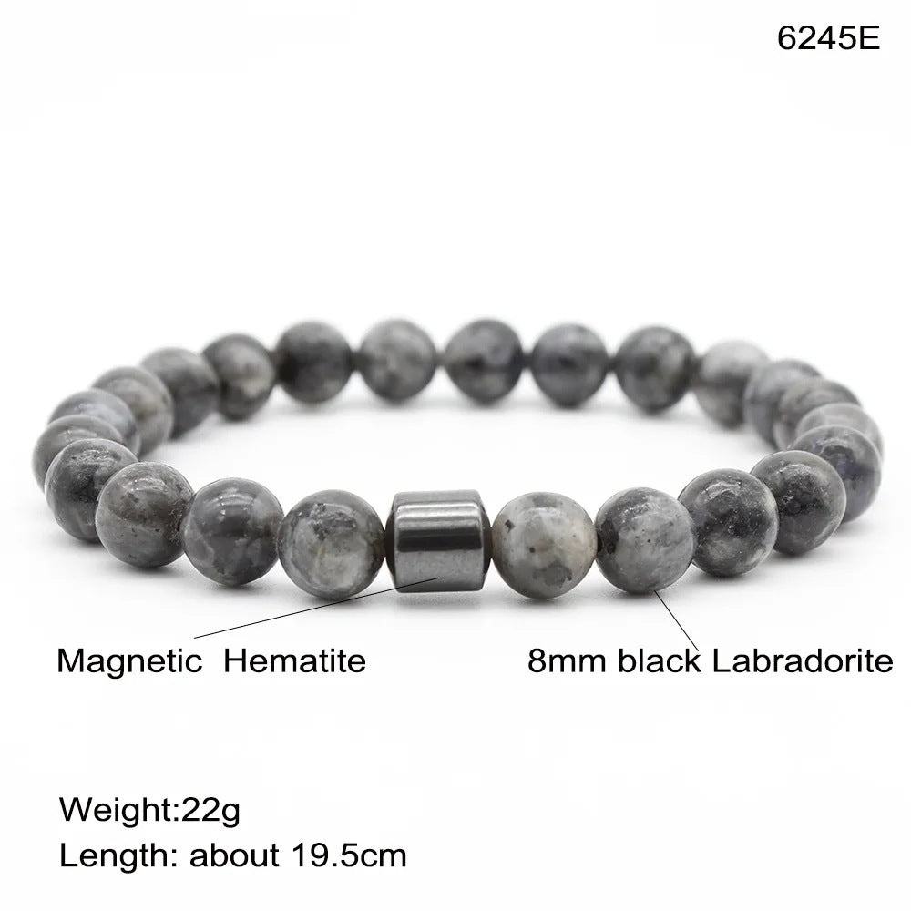 Bracelet en œil de tigre naturel européen et américain pour hommes