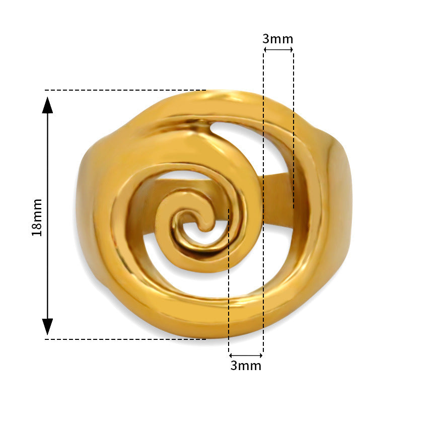 Bague en acier inoxydable européenne et américaine qui ne décolore pas, bijou simple à porter à la main.