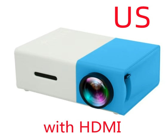 Projecteur portable 3D HD à domicile avec haut-parleur HDMI et port USB, mini projecteur YG300