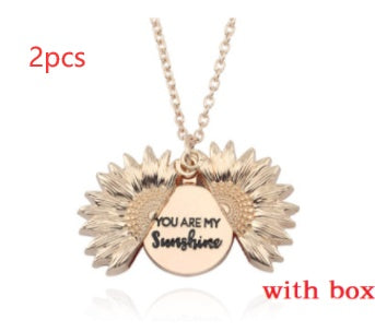 Tournesol double lettrage collier