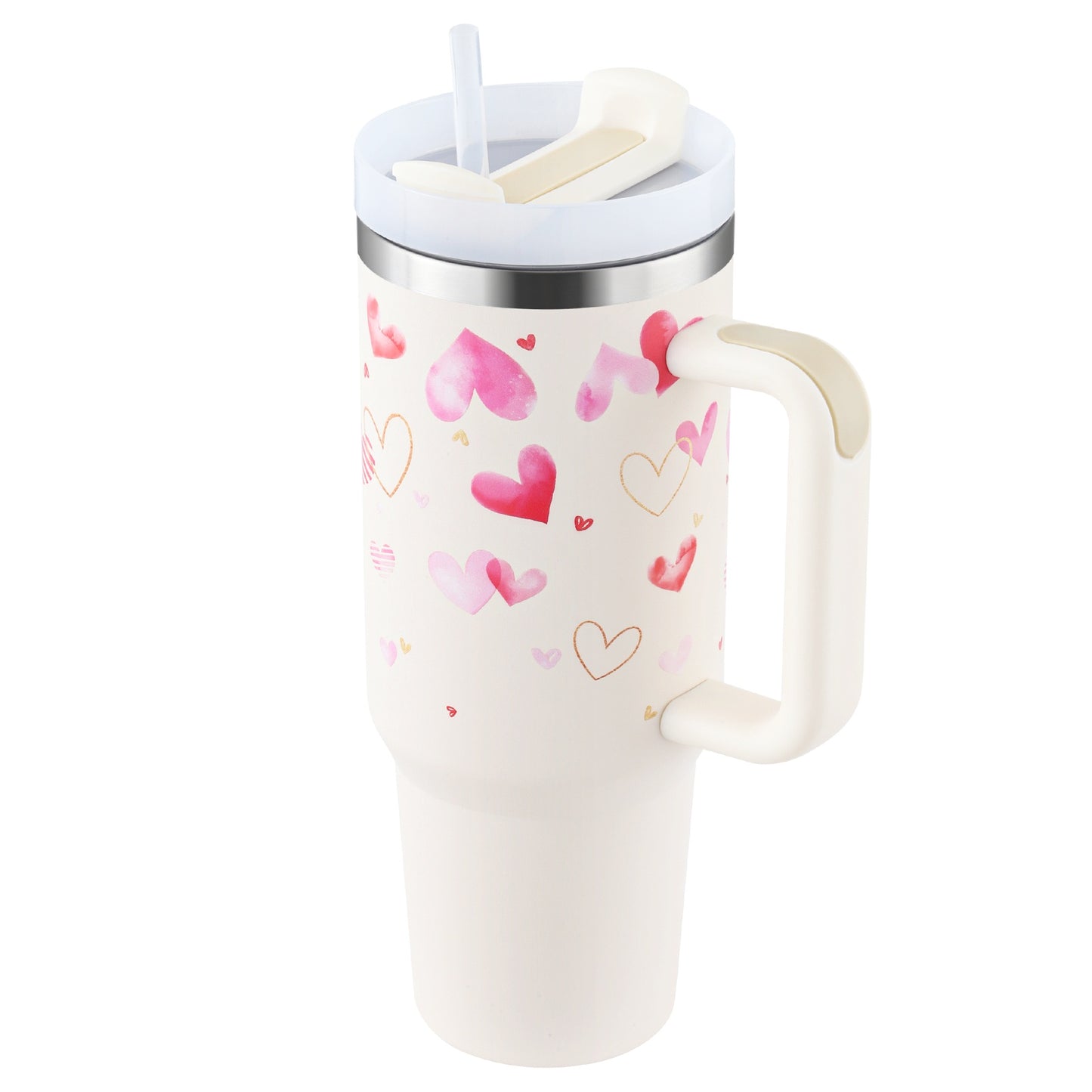 Tasse de café portable de 40 onces avec poignée, bouteille d'eau en acier inoxydable pour voiture, grande capacité, sans bisphénol A.