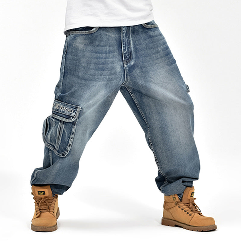 Pantalon de skateboard grande taille pour homme en surpoids