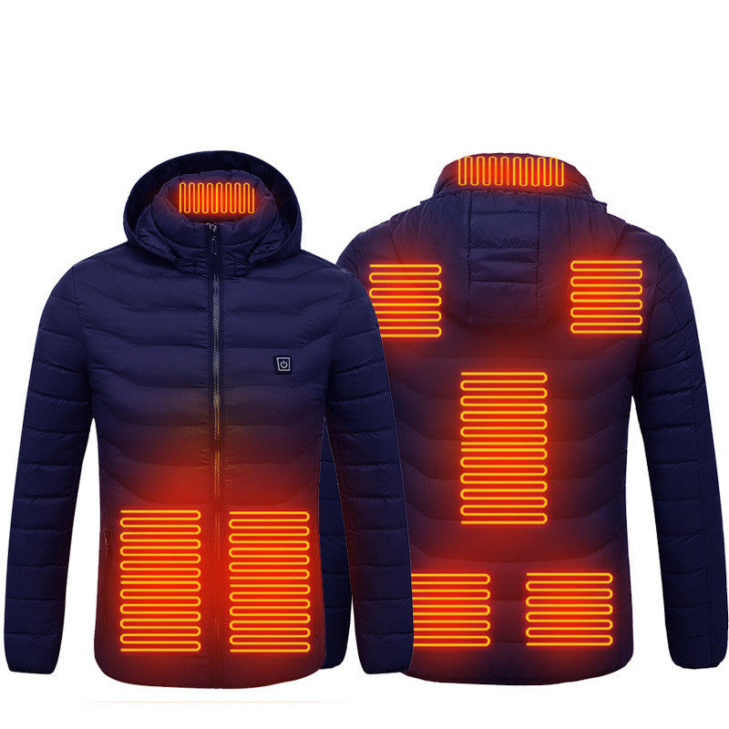 Nouveau manteau de veste chauffante USB veste électrique Manteau en coton chauffage Vêtements thermiques Gilet chauffant Vêtements pour hommes Vêtements d’hiver