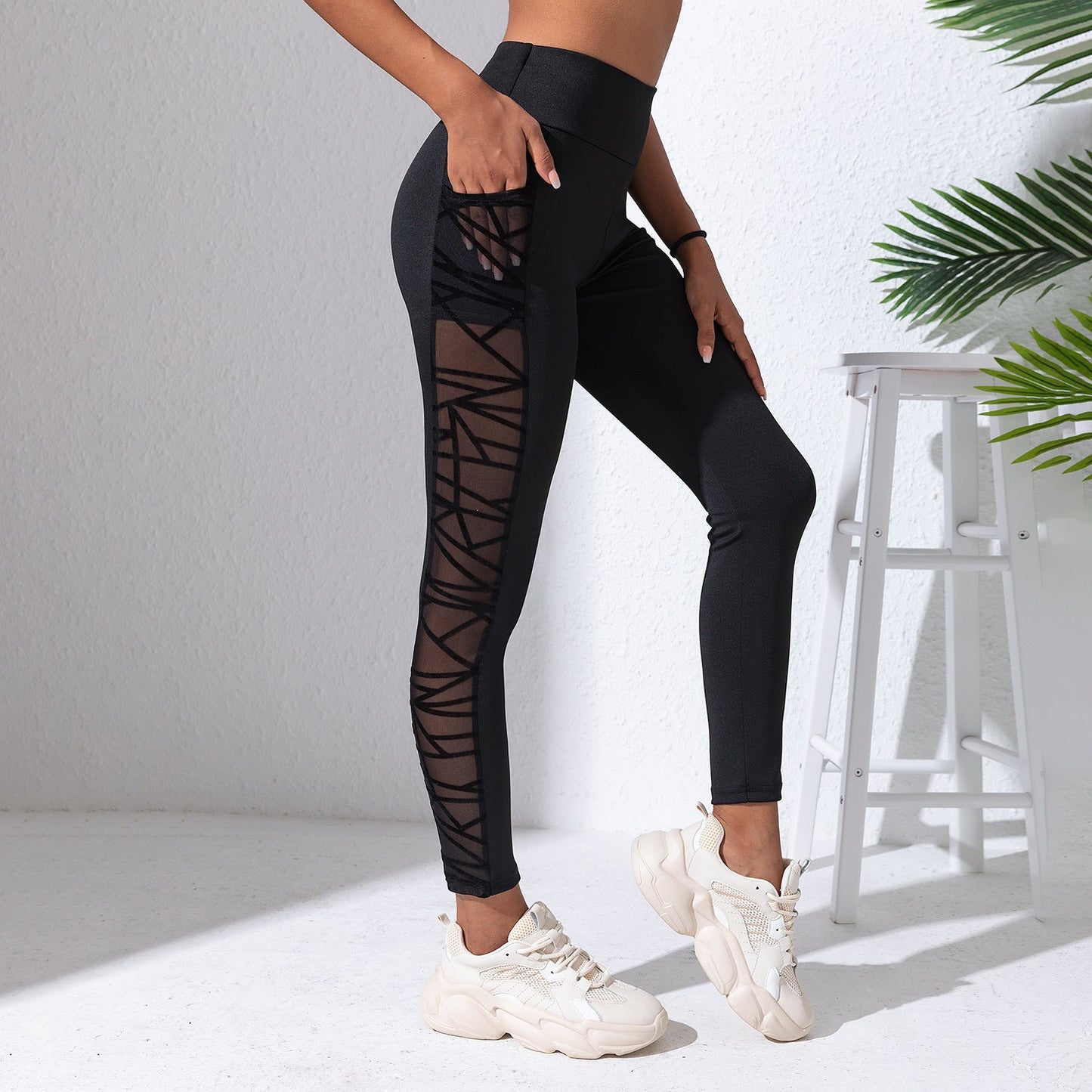 Apprêt De Yoga Couture En Maille Grande Taille Vêtements De Yoga Lifting Et Modelage Du Ventre Sports Et Fitness Pantalons De Course - Ivory Deals Market