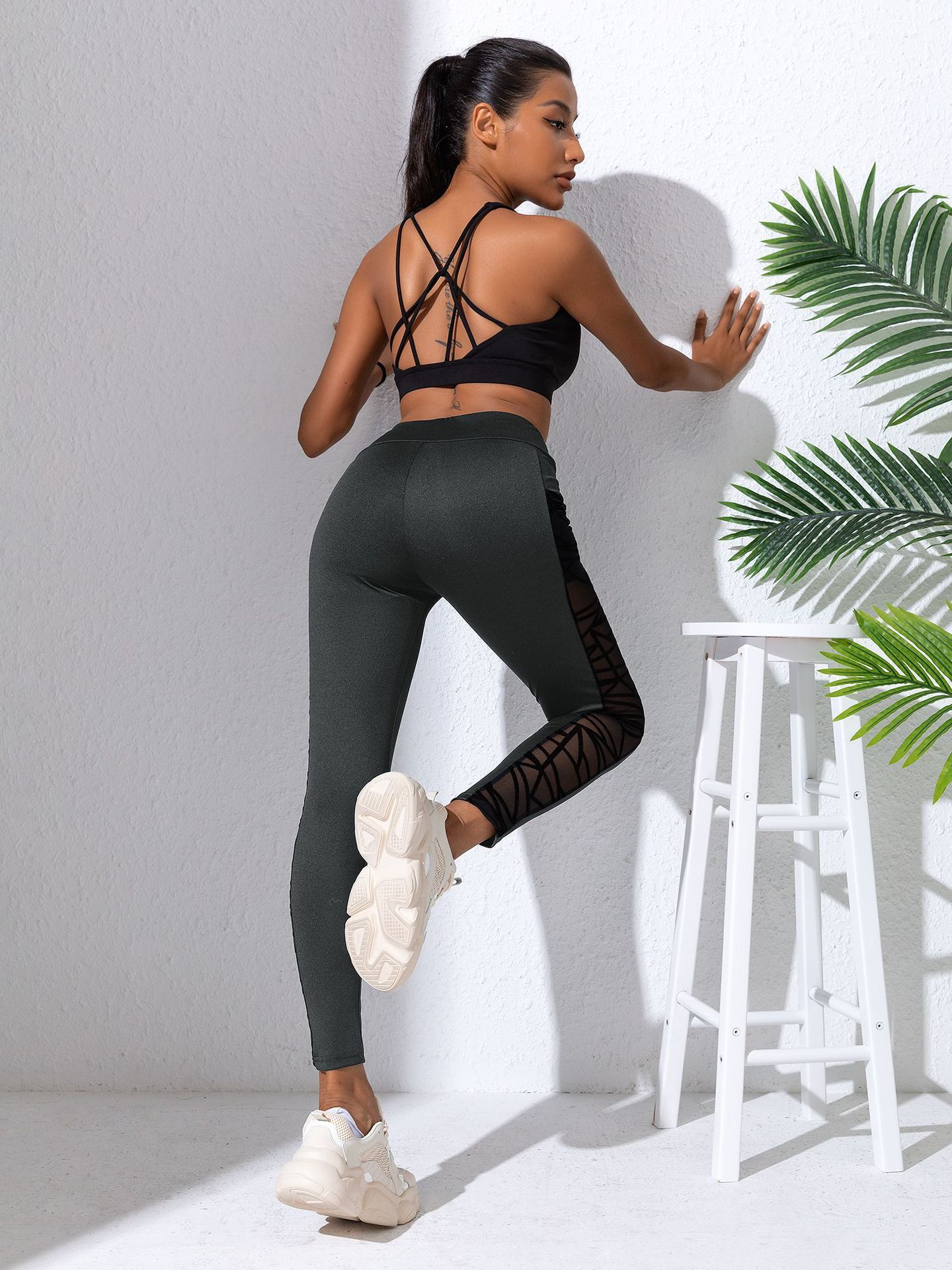 Apprêt De Yoga Couture En Maille Grande Taille Vêtements De Yoga Lifting Et Modelage Du Ventre Sports Et Fitness Pantalons De Course - Ivory Deals Market