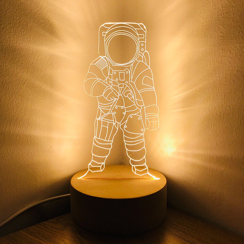 Astronaute de l’espace petite lampe de nuit chambre d’enfants lampe de chevet LED charge gradation cadeau d’anniversaire pour garçon - Ivory Deals Market