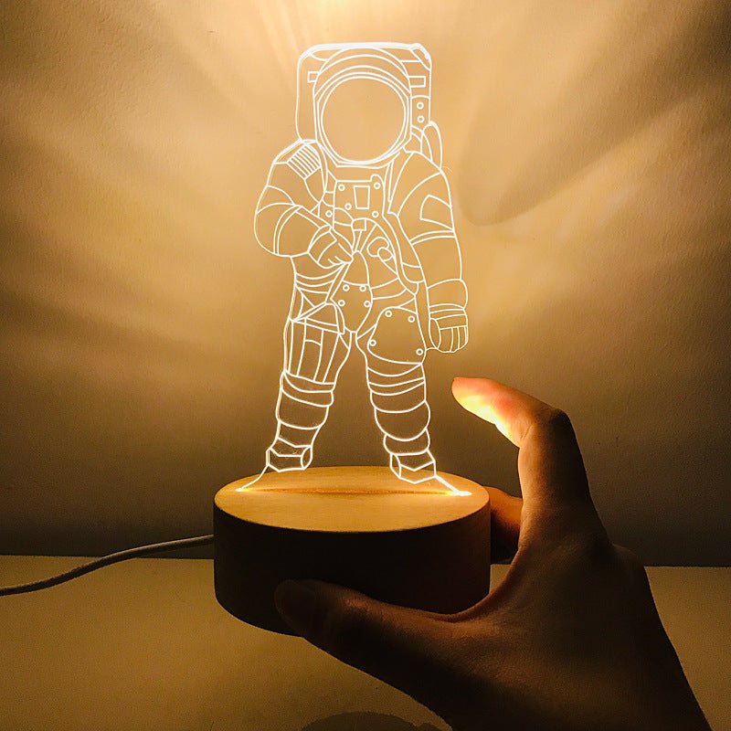 Astronaute de l’espace petite lampe de nuit chambre d’enfants lampe de chevet LED charge gradation cadeau d’anniversaire pour garçon - Ivory Deals Market