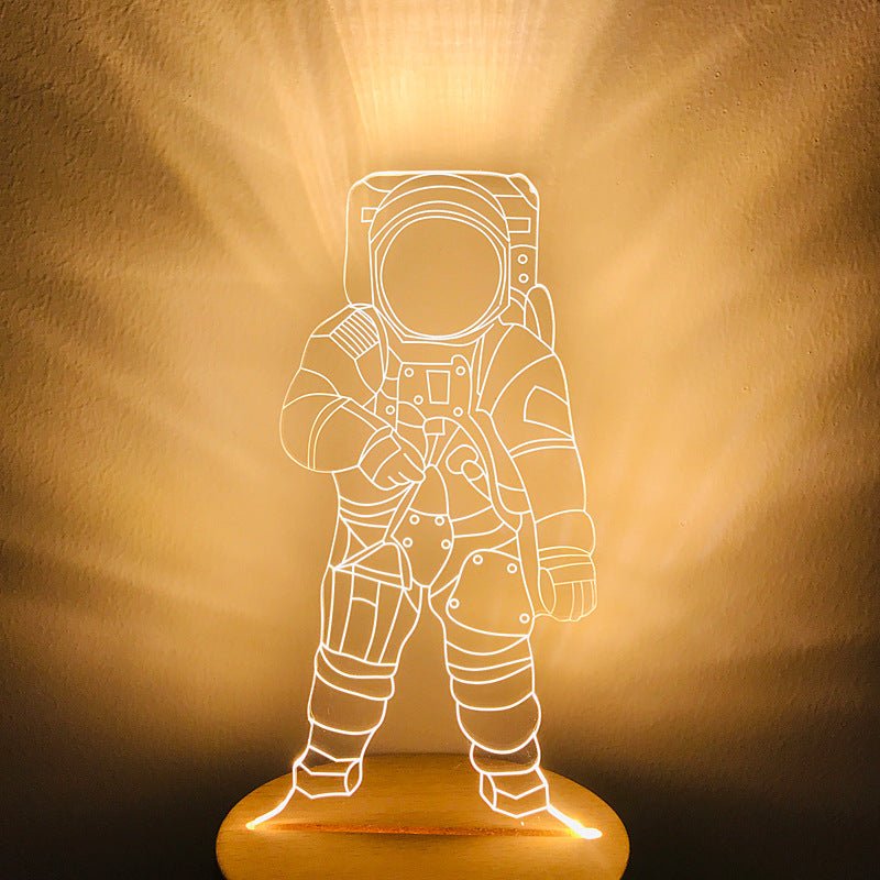 Astronaute de l’espace petite lampe de nuit chambre d’enfants lampe de chevet LED charge gradation cadeau d’anniversaire pour garçon - Ivory Deals Market