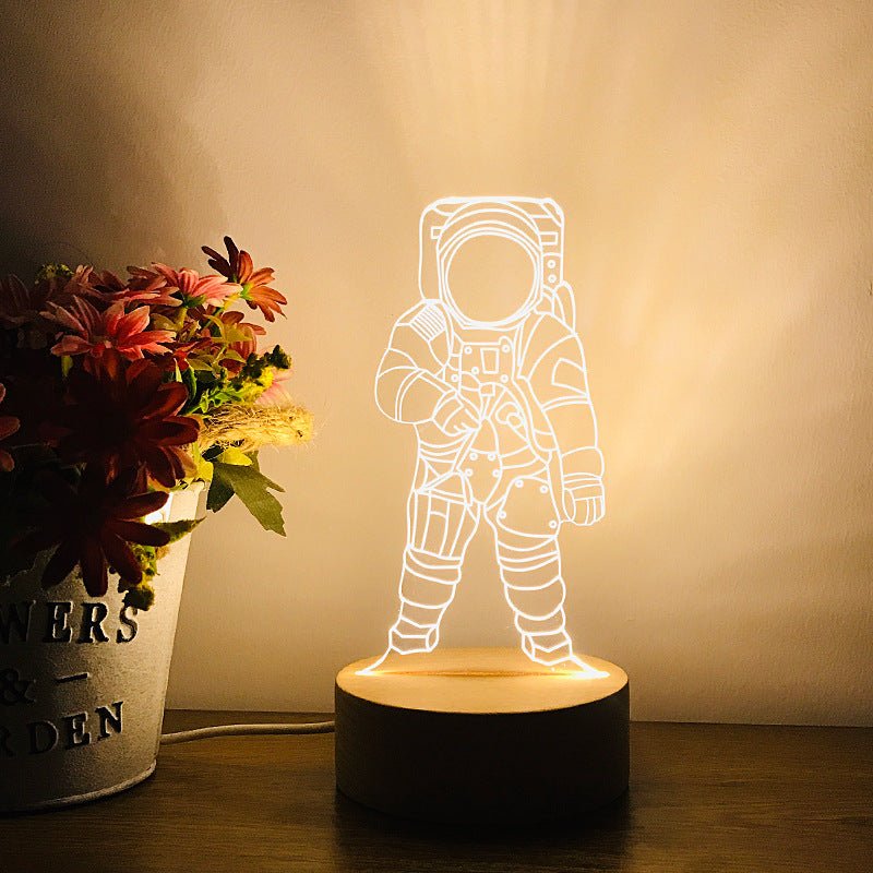 Astronaute de l’espace petite lampe de nuit chambre d’enfants lampe de chevet LED charge gradation cadeau d’anniversaire pour garçon - Ivory Deals Market