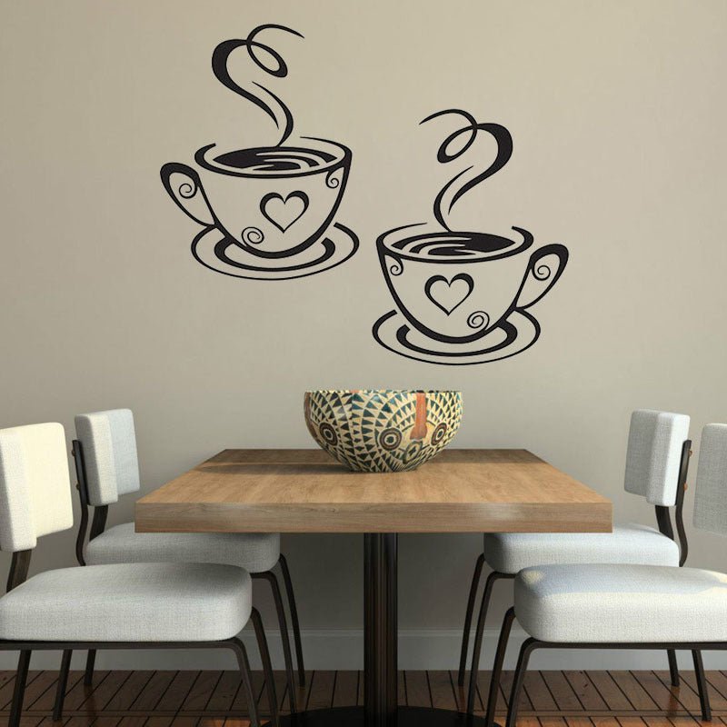 Autocollant mural amovible "Cup Coffee" pour décoration. - Ivory Deals Market