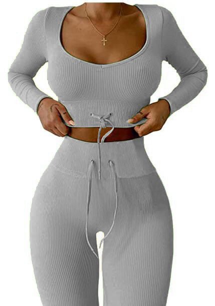 Automne Et Hiver Nouvelle Tricoté Neuf - point à manches longues Sport De Yoga Costume - Ivory Deals Market