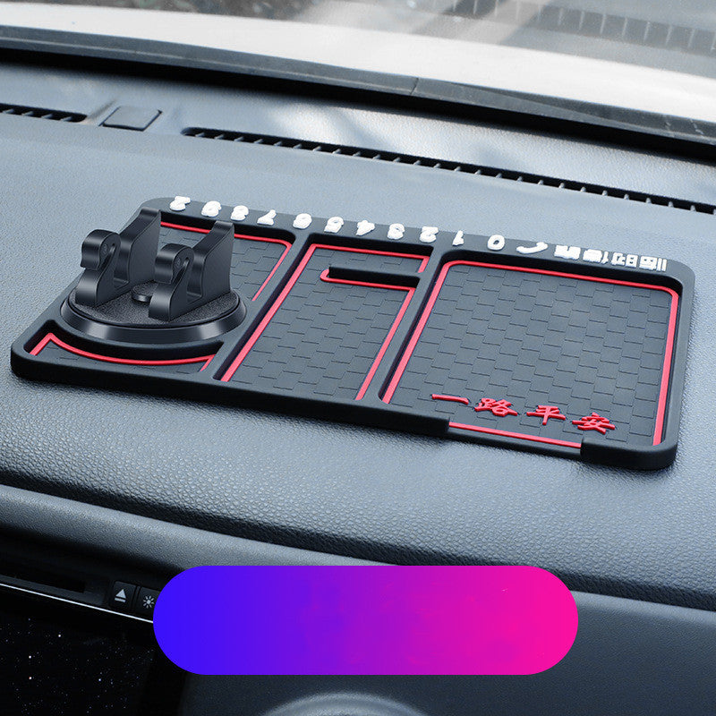 Tapis antidérapant pour téléphone de voiture pour carte de stationnement 4-en-1, support de téléphone auto adhésif pour tableau de bord