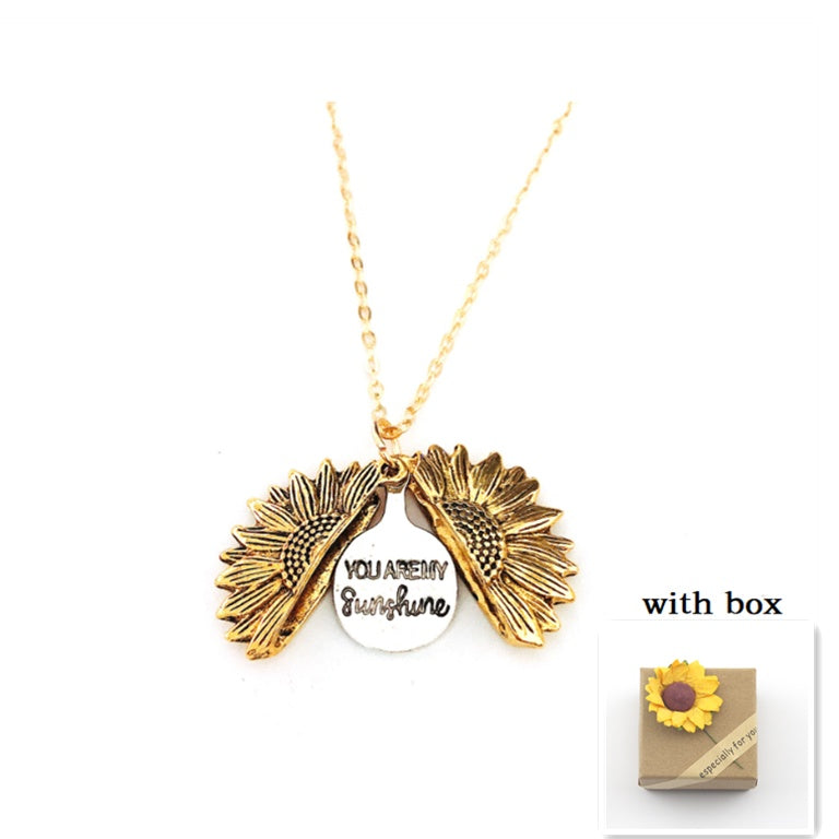 Tournesol double lettrage collier