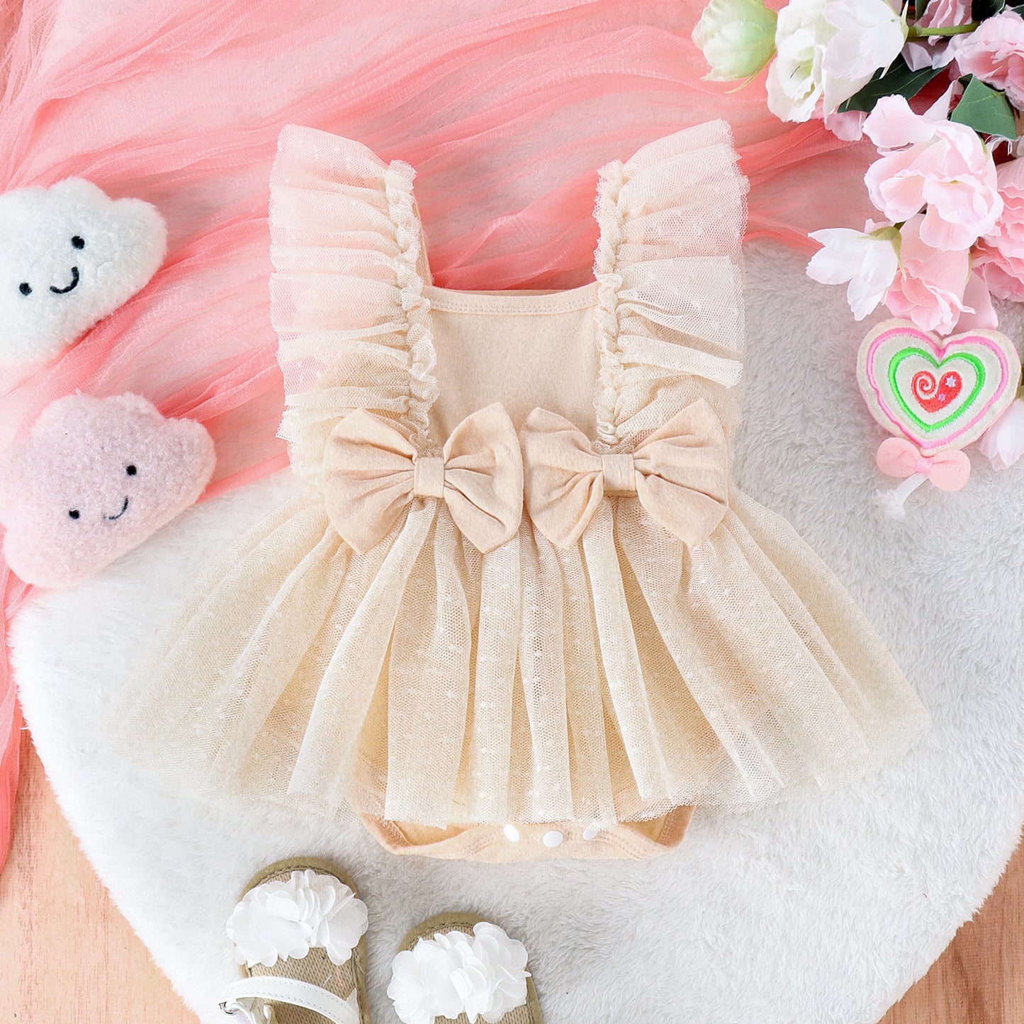 Combinaison Jupe Bébé Robe Princesse en Tulle Jupe Bébé Pantalon Combinaison Bébé