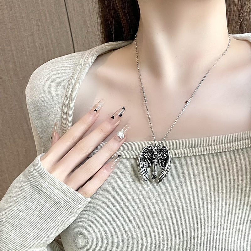 Collier avec pendentif en forme d'ailes d'ange gardien tendance et élégant pour femmes